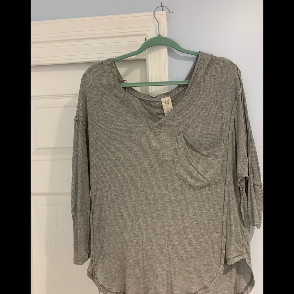 free people oversized grey long sleeve!